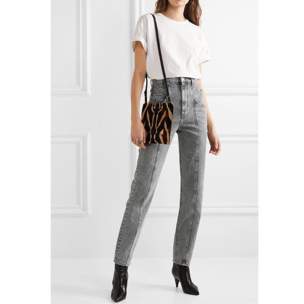 Isabel Marant Étoile Denim Hominy Acid-Wash High-Rise Slim 33" / Size 34 / US 2